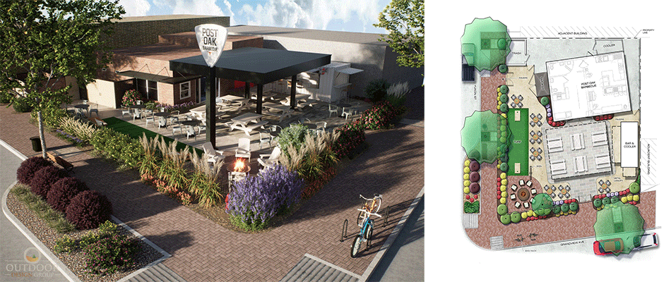 COMPETITION WINNER AWARDED PROJECT ARVADA OLDE TOWN COLORADO POST OAK BBQ RESTAURANT 3D MODEL SITE PLAN